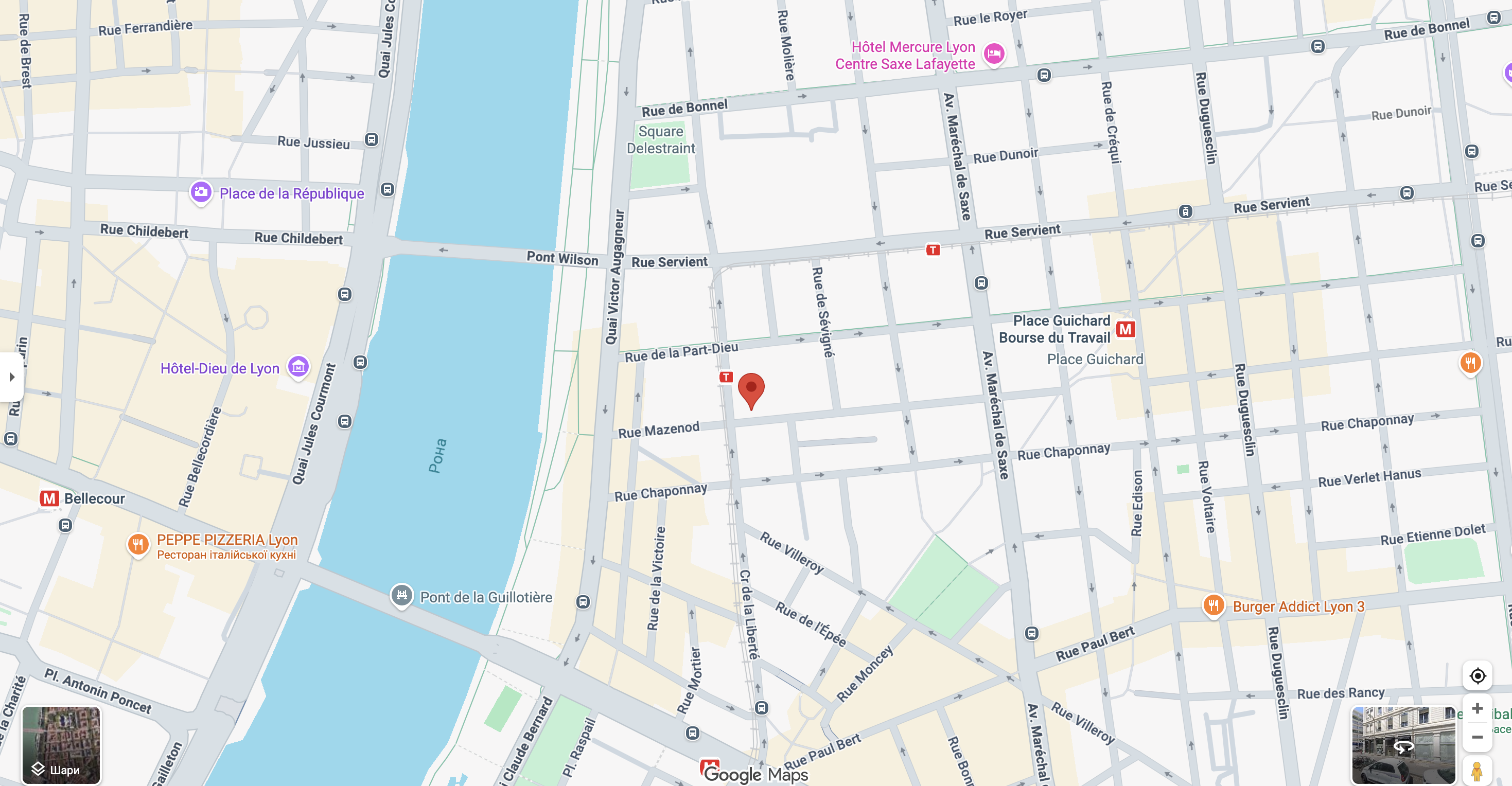 Скрин карты с адресом мастерской в Москве